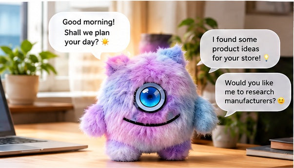 AI companion on a desk, voice interaction