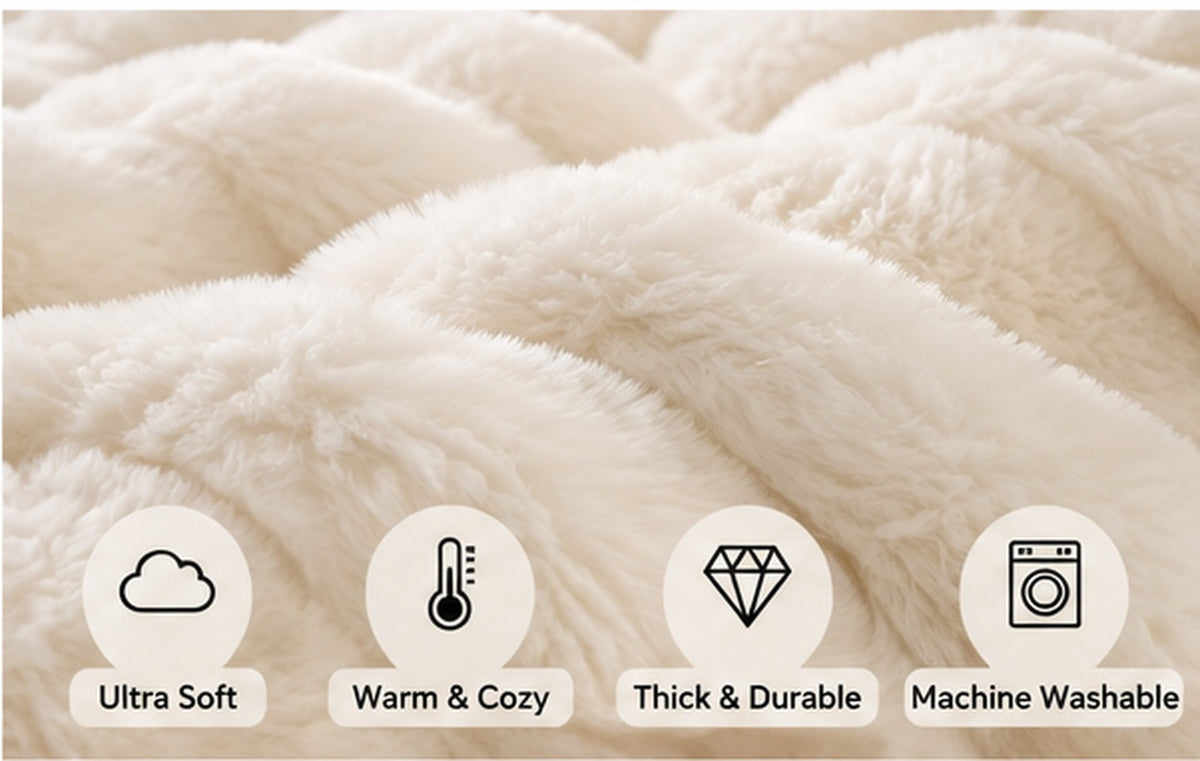 Ultra soft faux fur texture close-up
