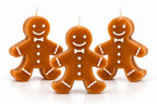 Gingerbread man scented candles, set of 3, studio shot