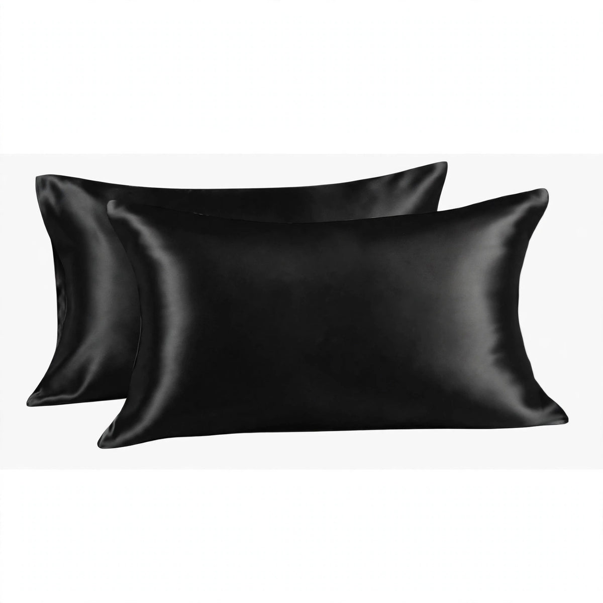 Black satin pillowcase set